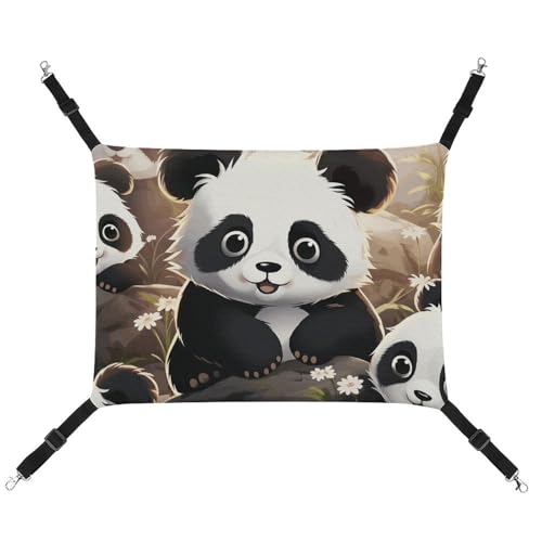 JTKLQBN Hängende Haustier-Hängematte, Panda, Tiermotiv, weich, mit verstellbaren Riemen, atmungsaktive Hängematte für Katzen, Frettchen, kleine Hunde, Kaninchen, 42 x 33 cm von JTKLQBN