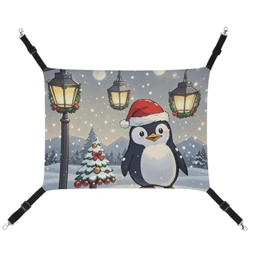 JTKLQBN Hängende Haustier-Hängematte, schöne Pinguine, bedrucktes Bett, weiche Haustiermatte mit verstellbaren Riemen, atmungsaktive Hängematte für Katzen, Frettchen, kleine Hunde, Kaninchen, 42 x 33 von JTKLQBN