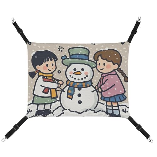 JTKLQBN Hängende Haustier-Hängematte zum Zusammenbauen eines Schneemanns, weiches Bett mit verstellbaren Riemen, atmungsaktive Hängematte für Katzen, Frettchen, kleine Hunde, Kaninchen, 42 x 33 cm von JTKLQBN