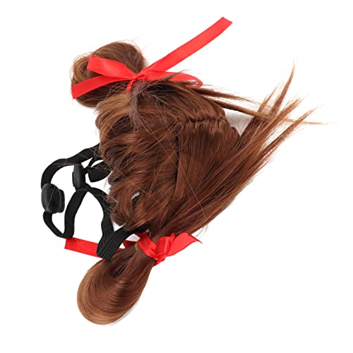 JTLB Hundeperücke, Lustige Haustier-Cosplay-Perücke für Partys, Verstellbares Band, Tolles für Haustiere, Nylonfasermaterial, Geeignet für Kopfumfang 30–60 cm von JTLB