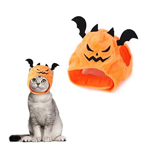 JTLB Bezaubernder Katzen-Hund-Cosplay-Fledermaushut für Halloween – Süßes Haustier-Party-Kostümzubehör Zum Verkleiden oder Rollenspielen (Orange) von JTLB