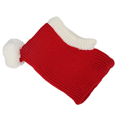 JTLB Winterwarme Strickmütze Hunde und Katzen, Stilvolle Weihnachtliche Rote Haustiermütze Kleine und Mittelgroße Welpen (Rot) von JTLB