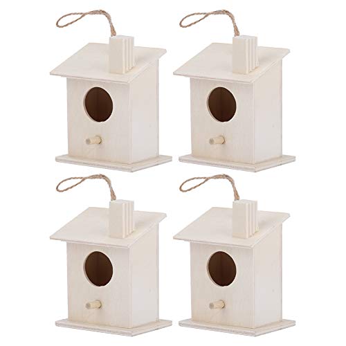 Set von 4 Outdoor-Garten Dekor-Hängende Hölzerne Vogelhaus-Nester, Perfekt für Hof Dekoration und Vogel Beobachtung von JTLB