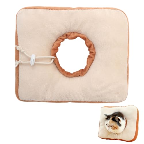 1 Stück Toast-Katzenhalsband Haustierhalsband verstellbares Katzenkegelhalsband Katzenwund Anti Lecken Halswirbelsäulen Schutzring, geeignet für den Halswirbelsäulenschutz，die postoperative Genesung von JTMKYO