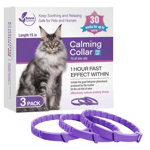 JUCHRZEY 3/4er-Pack beruhigendes Halsband zur Stress- und Angstlinderung, beruhigendes, beruhigendes Halsband, verstellbar, natürliche, beruhigende, entspannende Halsbänder for Hunde/Katzen von JUCHRZEY