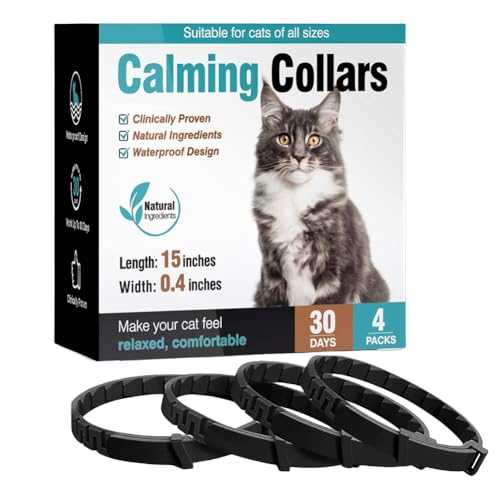 JUCHRZEY 3/4er-Pack beruhigendes Halsband zur Stress- und Angstlinderung, beruhigendes, beruhigendes Halsband, verstellbar, natürliche, beruhigende, entspannende Halsbänder für Katzen und Hu von JUCHRZEY