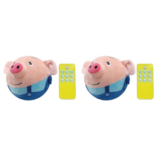 JUCHRZEY Aktiv bewegliches Haustier-Plüschspielzeug, interaktives Hundespielzeug, springende Bälle für Haustiere (blaues Schwein) von JUCHRZEY
