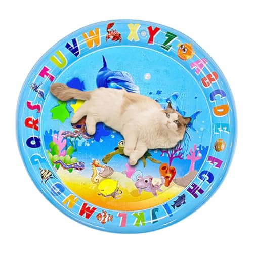 JUCHRZEY Wassersensor Spielmatte aufblasbare Haustier-Wasserspielmatten, mit Wasser befüllbare Katzen und Hundekühlmatten Sommerspielzeug für Katzen und Hunde von JUCHRZEY