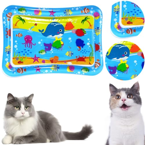 JUCHRZEY Wassersensor Spielmatte aufblasbare Haustier-Wasserspielmatten, mit Wasser befüllbare Katzen und Hundekühlmatten Sommerspielzeug für Katzen und Hunde von JUCHRZEY