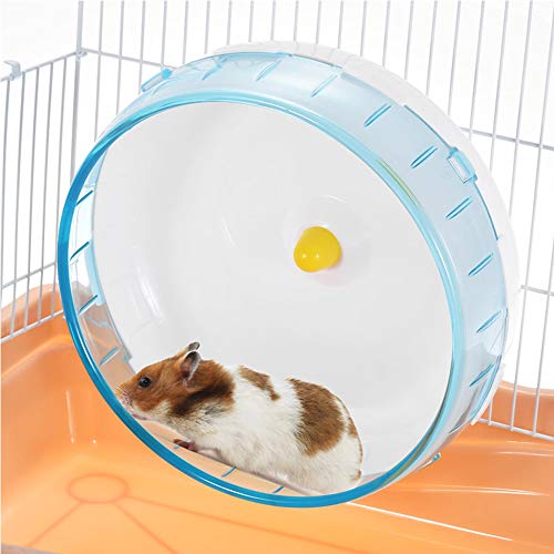 JUILE YUAN Laufrad für Hamster, Laufsport, 17,8 cm – Laufrad + Käfigbefestigung – für Hamster, Rennmäuse, Mäuse und andere kleine Haustiere bleiben gesund (blau) von JUILE YUAN