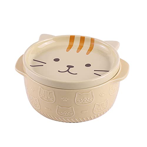 JUJIAN Karikatur Japanische Keramik Katze Hundeschale mit Süße Tiersuppe Salat ObstschalenGeschirr C von JUJIAN