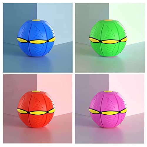 JUJNE Magic UFO Ball, Wurfball Hund Es Gibt Bunte Lichter Wurfspielzeug Hund, Langlebige HundebäLle FüR Kleine MittelgroßE Hunde,4PCS von JUJNE