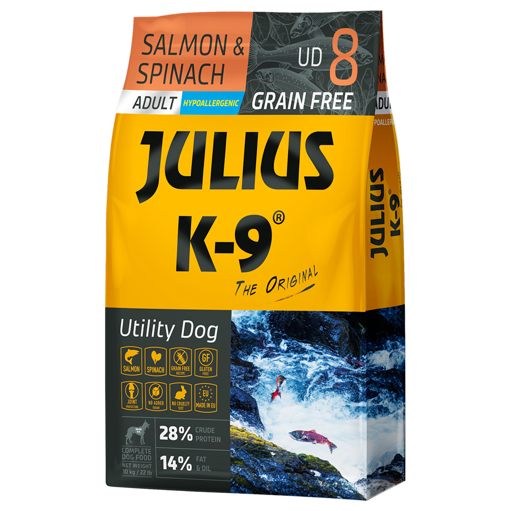 10 kg / 12 kg JULIUS K-9 zum Sonderpreis! - 10 kg Adult Lachs & Spinat von JULIUS K-9