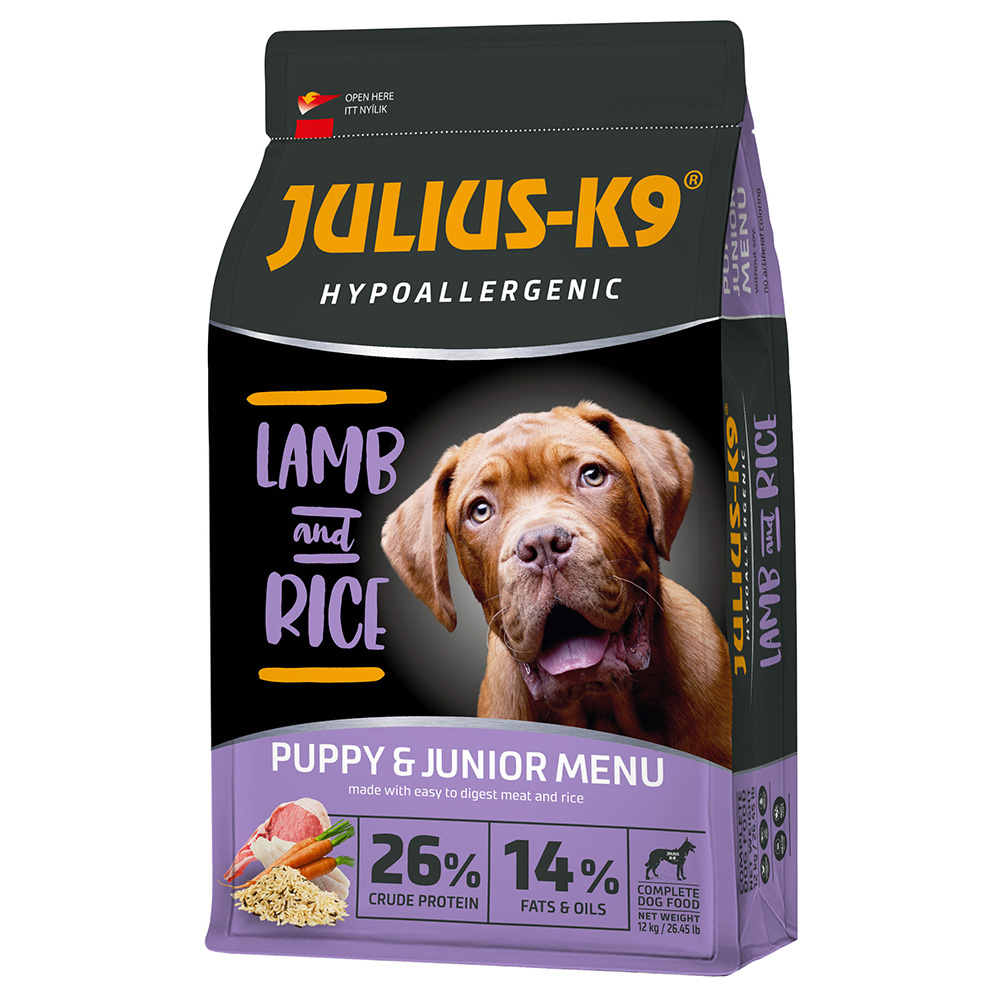 10 kg / 12 kg JULIUS K-9 zum Sonderpreis! - 12 kg High Premium Puppy & Junior Hypoallergenic Lamm von JULIUS K-9