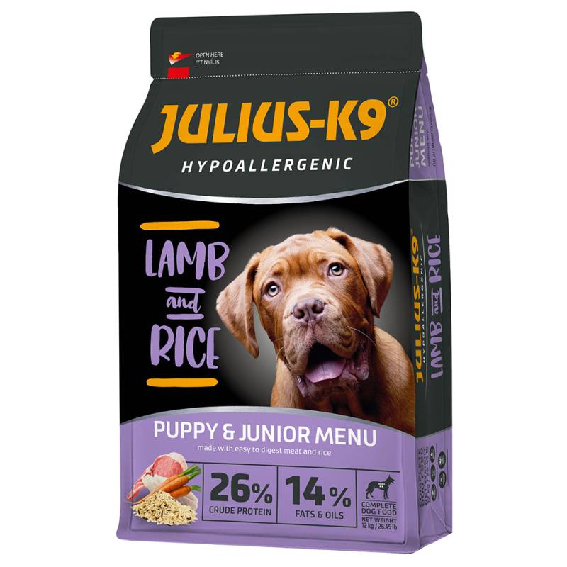 10 kg / 12 kg JULIUS K-9 zum Sonderpreis! - 12 kg High Premium Puppy & Junior Hypoallergenic Lamm von JULIUS K-9