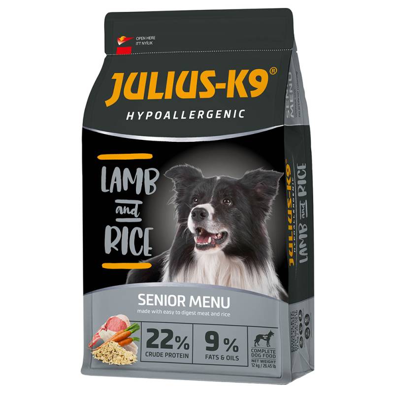 10 kg / 12 kg JULIUS K-9 zum Sonderpreis! - 12 kg High Premium Senior / Light Hypoallergenic Lamm von JULIUS K-9