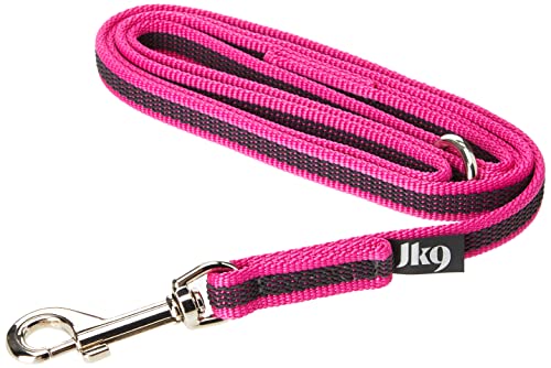 IDC Color & Gray gumierte Leine, 14 mm x 1,2 m mit Schlaufe und O-ring, Pink-Grau von JULIUS K-9