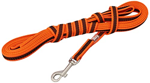 IDC Color & Gray gumierte Leine, 14 mm x 5 m mit Schlaufe, Orange-Grau von JULIUS K-9