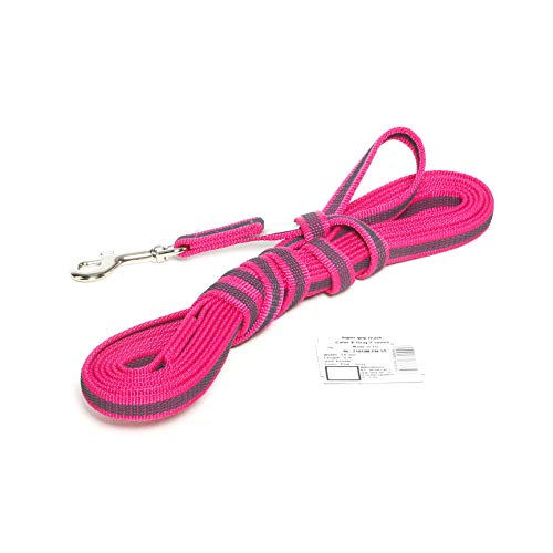 IDC Color & Gray gumierte Leine, 14 mm x 5 m mit Schlaufe, Pink-Grau von JULIUS K-9