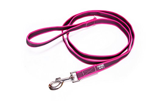 IDC Color & Gray gumierte Leine, 20 mm x 1,8 m mit Schlaufe und D-Ring, Pink-Grau von JULIUS K-9