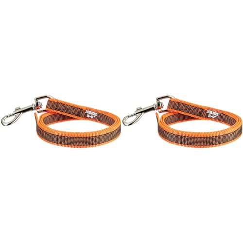 IDC Color & Gray gumierte Leine, 20 mm x 1 m ohne Schlaufe, Orange-Grau (Packung mit 2) von JULIUS K-9