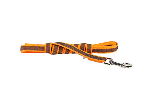 IDC Color & Gray gumierte Leine, 20 mm x 3 m ohne Schlaufe, Orange-Grau von JULIUS K-9