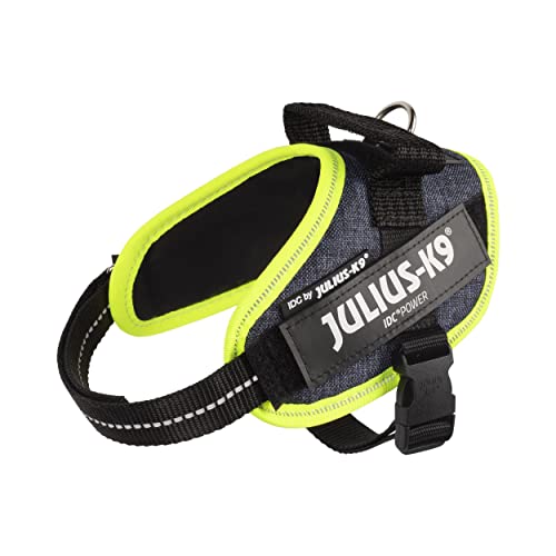 Julius-K9, IDC Powergeschirr, Größe: XS / Mini-Mini, Jeans mit neon Randverzierung von JULIUS K-9