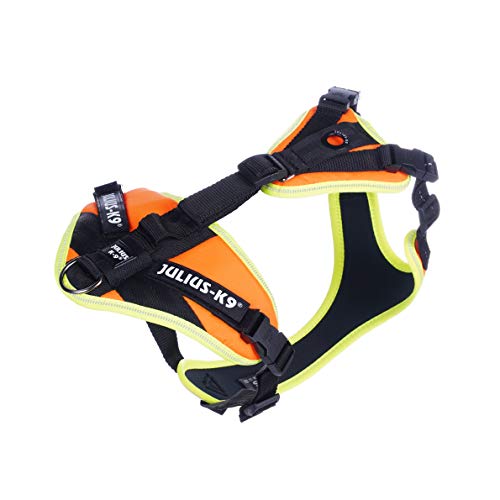 Julius-K9, 19MTR-FOR-XS-AMZ, Mantrailing & Outdoor Hundegeschirr, Größe: XS, UV orange mit neon Rand von JULIUS K-9