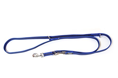 IDC Color & Gray verstellbare Leine mit Doppelkarabiner, 20 mm x 2,2 m, Blau-Grau von JULIUS K-9