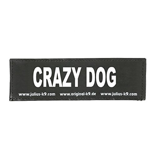 Julius-K9 162LR-K-35503 Klettaufschrift, CRAZY DOG, klein, schwarz von JULIUS K-9