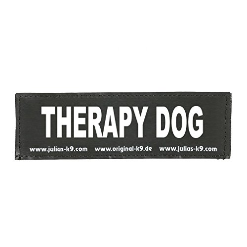 Julius-K9 162LR-K-41085 Klettaufschrift, THERAPY DOG, klein, schwarz von JULIUS K-9