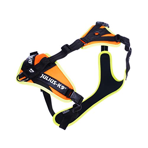 Julius-K9, 19MTR-FOR-L-XL-AMZ, Mantrailing & Outdoor Hundegeschirr, Größe: L-XL, UV orange mit neon Rand von JULIUS K-9