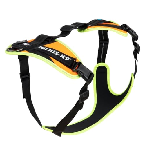 Julius-K9, 19MTR-FOR-S-AMZ, Mantrailing & Outdoor Hundegeschirr, Größe: S, UV orange mit neon Rand von JULIUS K-9