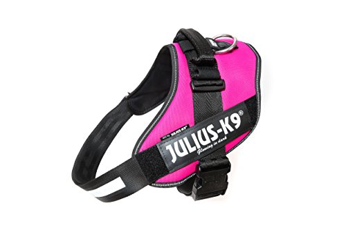 Julius-K9 IDC Powerharness für Hunde mit zwei kostenlosen individuellen Patches, Dunkelrosa Größe 3, 2XL/Größe 3 (Brustumfang: 82,5-115,6 cm) von JULIUS K-9