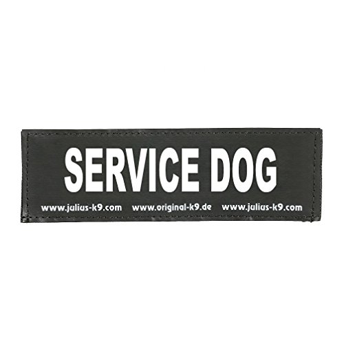 Julius-K9 162LR-G-34124 Klettaufschrift, SERVICE DOG, schwarz von JULIUS K-9