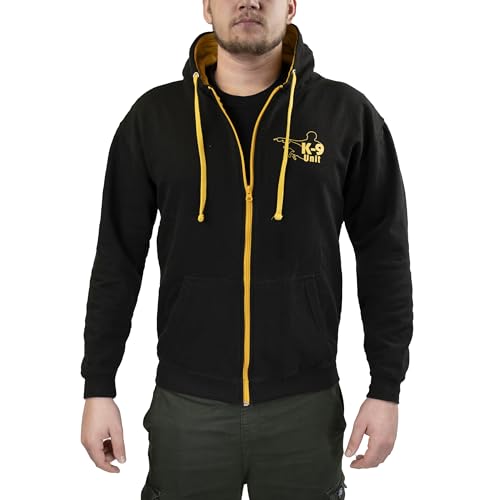 K9 UNIT Jet Black/Gold Full-Zip Hoodie 2XL von JULIUS K-9