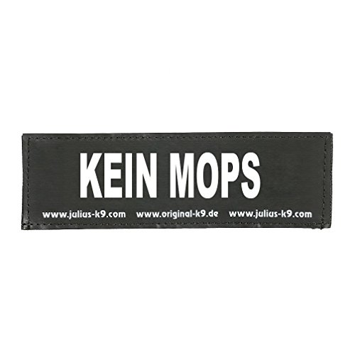 Klettaufschrift, KEIN MOPS, klein, Schwarz von JULIUS K-9