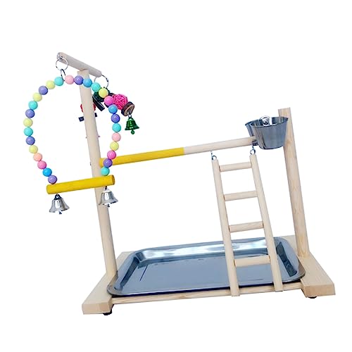 JUMPLAWN Vogel Spielständer für Papageien Holz Ständer mit Kauspielzeug Tischspielzeug für Wellensittiche und Andere Vögel Interaktive Vogelspielzeug Aktivität JUMPLAWN Vogel Spielständer für Papageien Holz Ständer mit Kauspielzeug Tischspielzeug für Wellensittiche und Andere Vögel Interaktive Vogelspielzeug Aktivität von JUMPLAWN
