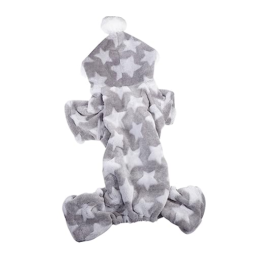 JUMPLAWN 1Stk Haustier-Pyjama hundemantel Dog Raincoat hundejacke Plüsch-Hundepyjama Haustierkleidung züchten Nachtkleidung für Haustiere Weihnachtskleidung für Haustiere Korallenvlies Grey von JUMPLAWN