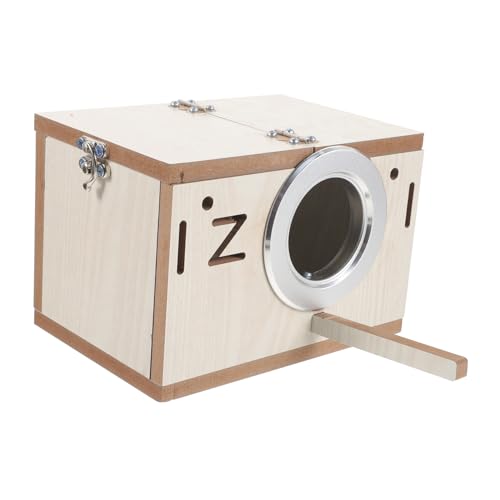 JUMPLAWN 1Stk Papageien Zuchtbox Finkenfutter Haustier Vogel Hamster Kolibri-Futterstation Vogelnestdekoration Papageienzuchtbox vogelhaus Heimtierbedarf Vogelkäfig aus Holz hölzern Weiß von JUMPLAWN