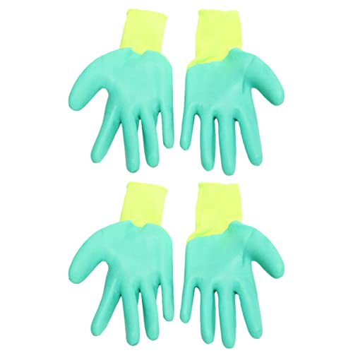 JUMPLAWN 2 Paar Hamsterbissfeste Handschuhe Haustier Kratzfeste Handschuhe Katzen Handschutzhülle tierhandschuhe Hamster Trainingshandschuhe Schutzhandschuhe aus Gummi Heimtierbedarf Green von JUMPLAWN