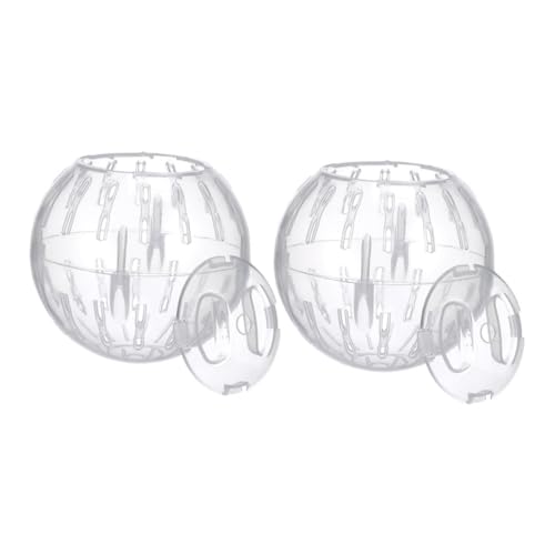 JUMPLAWN 2 Stücke Hamster- Hamster Hamster zubehör Mini Laufrad für Hamster Hamsterball für kleine Haustiere Rattenrad Meerschweinchen Rad Mausrad Plastik Transparent von JUMPLAWN