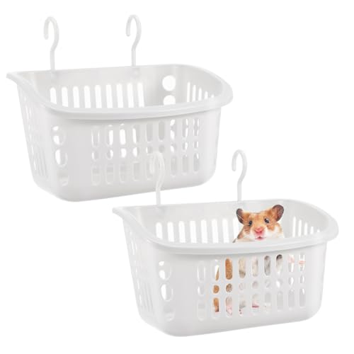 JUMPLAWN 2St Hamster hängender Korb Nagetier Hund Seile Wurf Hamster Schlafplatz Kleintier Schlafplatz Stockbett Strecken Schlafkäfige für Haustiere Hängekörbe für Hamster pp Weiß von JUMPLAWN