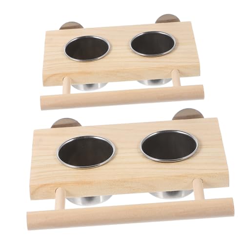 JUMPLAWN 2stücke Edelstahl Futter Und Trinkschalen Für Vögel Abnehmbare Käfigbecher Mit Holzständer Für Papageien Und Wellensittiche Einfache Installation Und Reinigung JUMPLAWN 2stücke Edelstahl Futter Und Trinkschalen Für Vögel Abnehmbare Käfigbecher Mit Holzständer Für Papageien Und Wellensittiche Einfache Installation Und Reinigung von JUMPLAWN