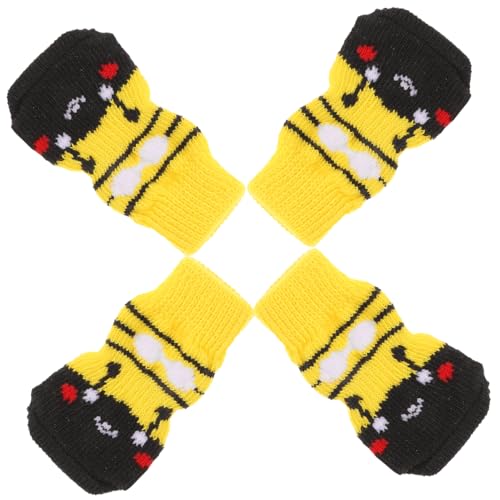 JUMPLAWN 4 Stücke Haustier Winter Warme Socken Anti-rutsch Haustier Bein Socken Geschmeidige Baumwolle Socken Haustier Hund Pfoten Wrap Protektoren (s) von JUMPLAWN