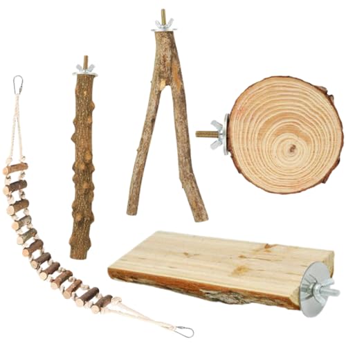 JUMPLAWN 5 Stück Vogel Käfig Sitzstangen Holz Papagei Spielzeug Natürliche Vogelsitzstange Kletterleiter für Papageien Langlebig Installieren Vogelzubehör für Wellensittiche Nymphensittiche JUMPLAWN 5 Stück Vogel Käfig Sitzstangen Holz Papagei Spielzeug Natürliche Vogelsitzstange Kletterleiter für Papageien Langlebig Installieren Vogelzubehör für Wellensittiche Nymphensittiche von JUMPLAWN
