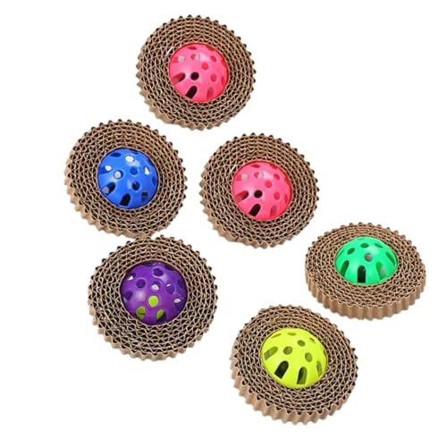 JUMPLAWN 6St Welpenball Quietschendes Katzenspielzeug interaktive Spielzeugbälle Katzen-Puzzle-Feeder katzenkratzmatte kratzmatte für Katzen cat Toys Haustierbedarf Ballspielzeug für Katzen von JUMPLAWN