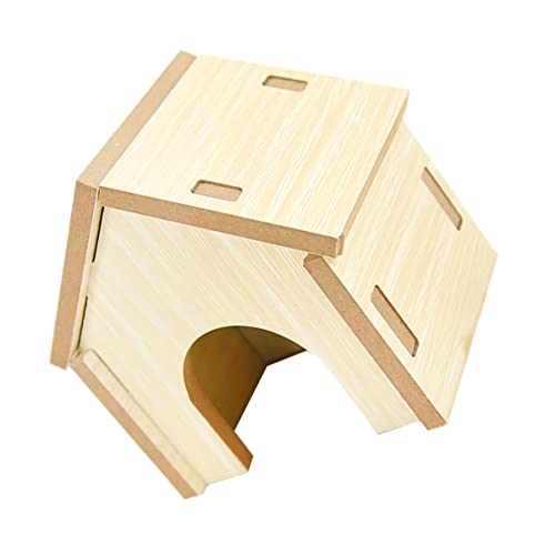 JUMPLAWN Hamster Holzhaus Exquisites Haustierhaus Für Hamster Nest Aus Holz Gemütliches Rückzugsort Für Zwerghamster Und Goldhamster Für Sommer Und Freizeit Langlebig von JUMPLAWN