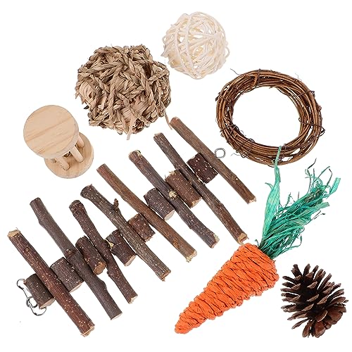 JUMPLAWN Hamster- -grasball Hamsterkäfig Hängematte Rattenkäfig-zubehörset Für Haustierratten Kit Chinchilla Zubehör Für Meerschweinchen Rattenkäfigzubehör Natur Holz von JUMPLAWN