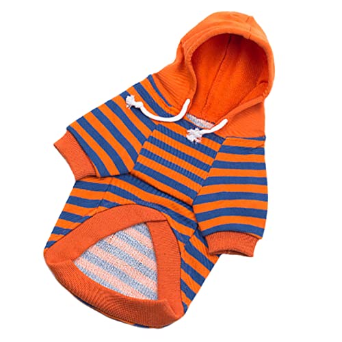 JUMPLAWN Haustier Gestreiftes Sweatshirt Personalisierter Hundeschal Zahnpasta Für Hunde Outfits Fleece-hundepullover Hundekleidung Groß Welpenunterlagen Autositz Für Hunde Baumwolle Orange von JUMPLAWN